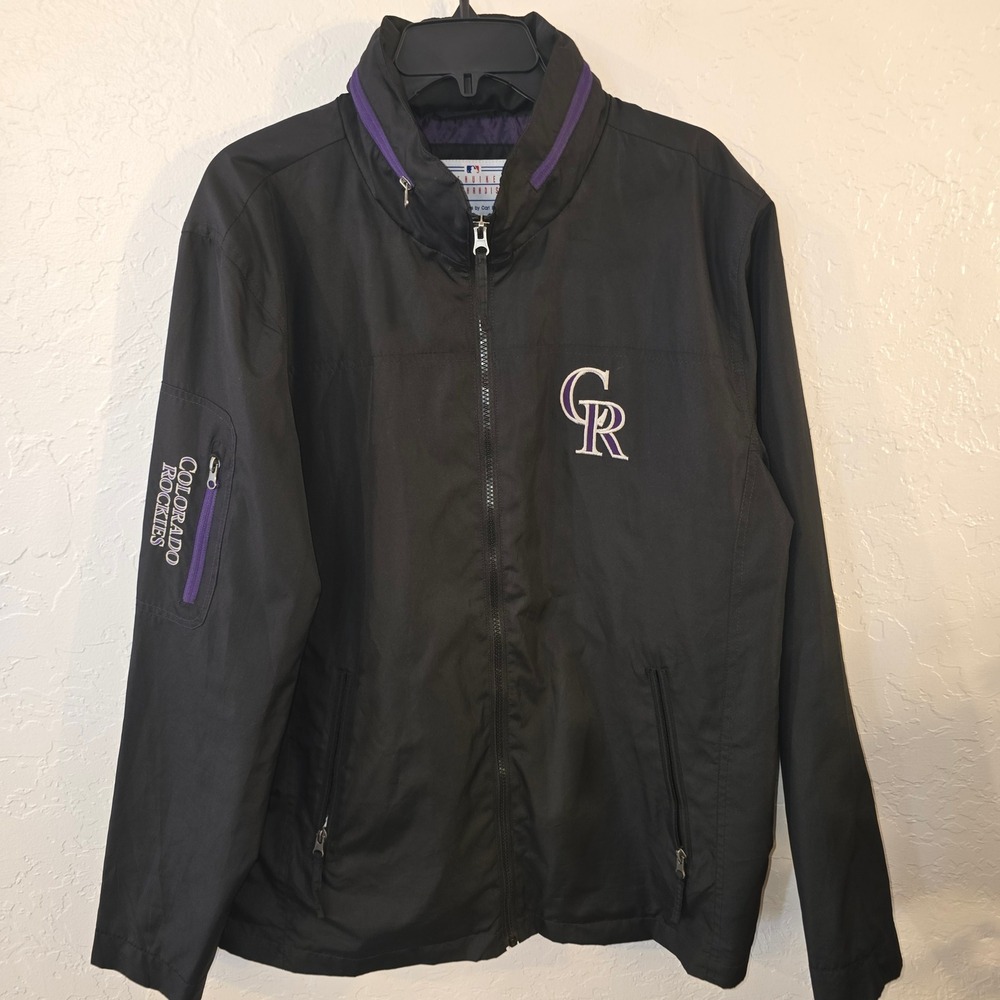 Colorado Rockies MLB Full Zip Jacket sz L Genuine Merchandise Sports Carl Banks
